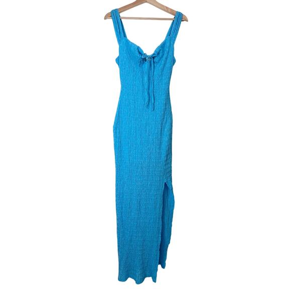 Free People Beach Dress Eleni Bodycon Midi Maxi Dress | Blue | SZ XS - Picture 3 of 11